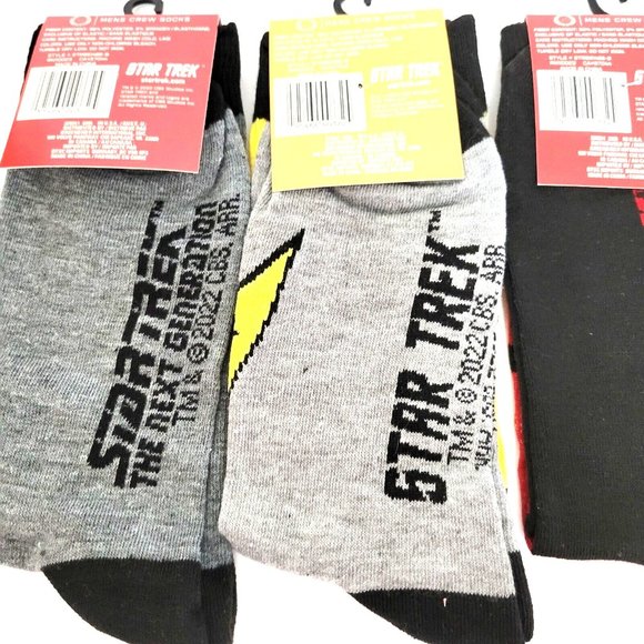 Star Trek Crew Socks Lot Of 4 Kirk Spock Picard Emblem - Picture 8 of 10